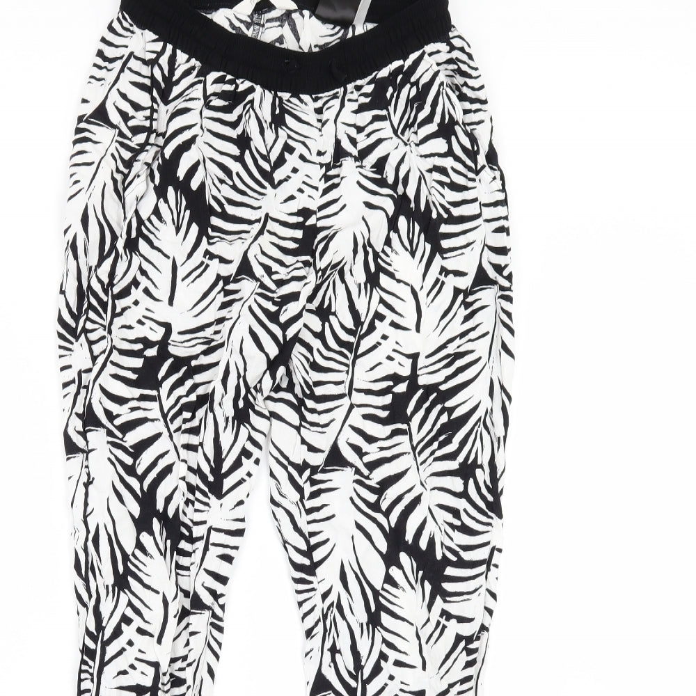 H&M Girls White Geometric   Trousers Size 15 Years
