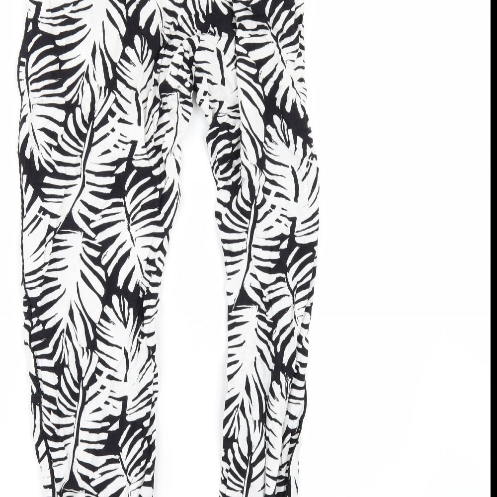 H&M Girls White Geometric   Trousers Size 15 Years