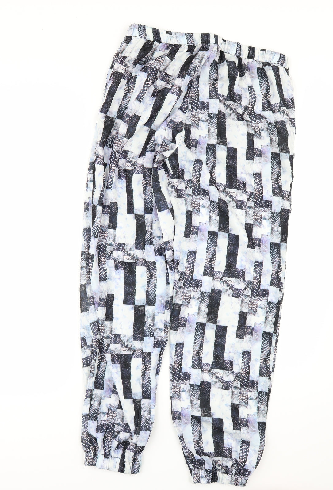 Firetrap Womens Blue Geometric  Jogger Trousers Size 12 L28 in