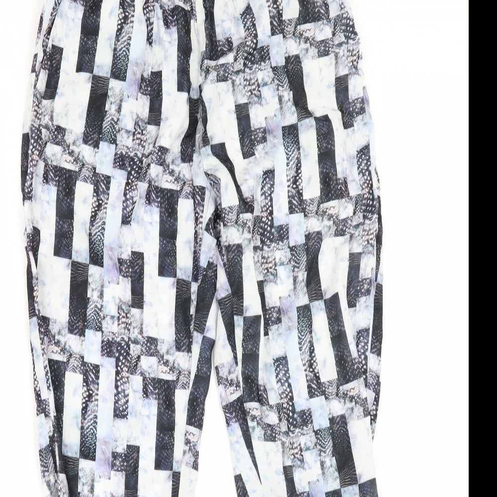 Firetrap Womens Blue Geometric  Jogger Trousers Size 12 L28 in