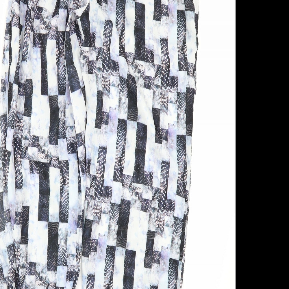 Firetrap Womens Blue Geometric  Jogger Trousers Size 12 L28 in