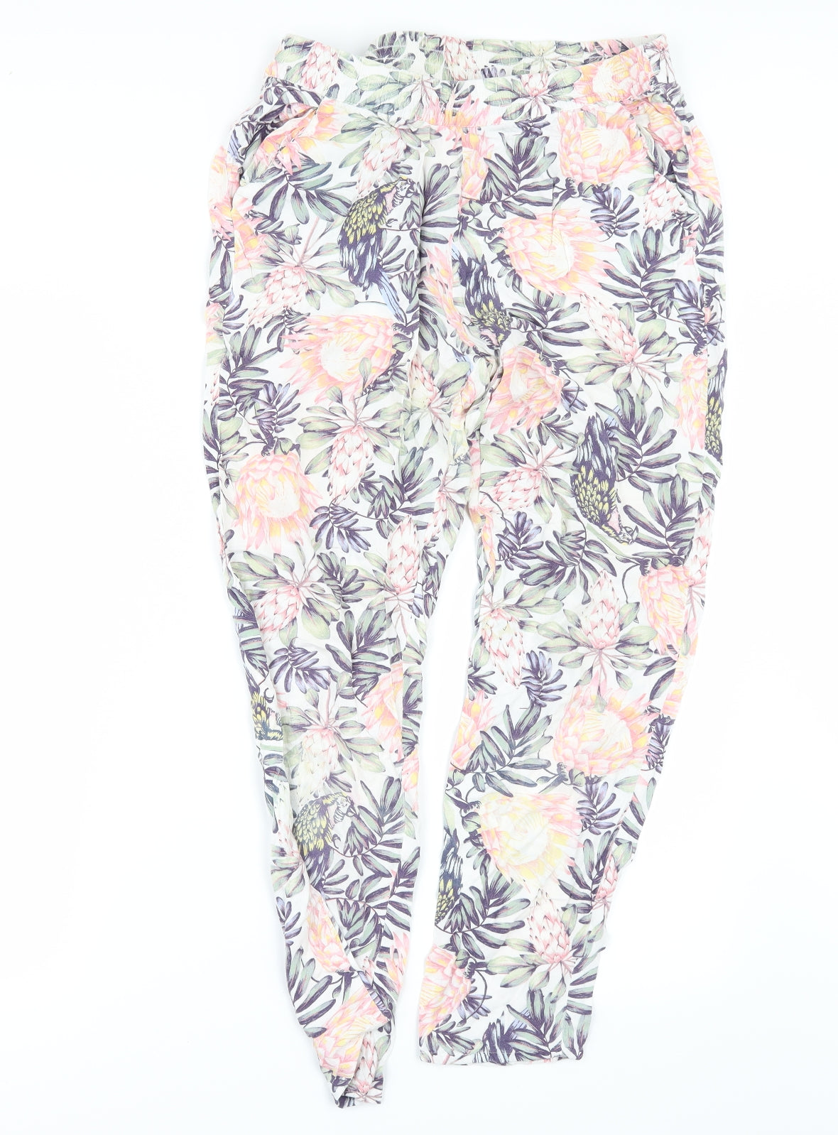 Divided by H&M Womens Multicoloured Floral  Trousers  Size 10 L29 in