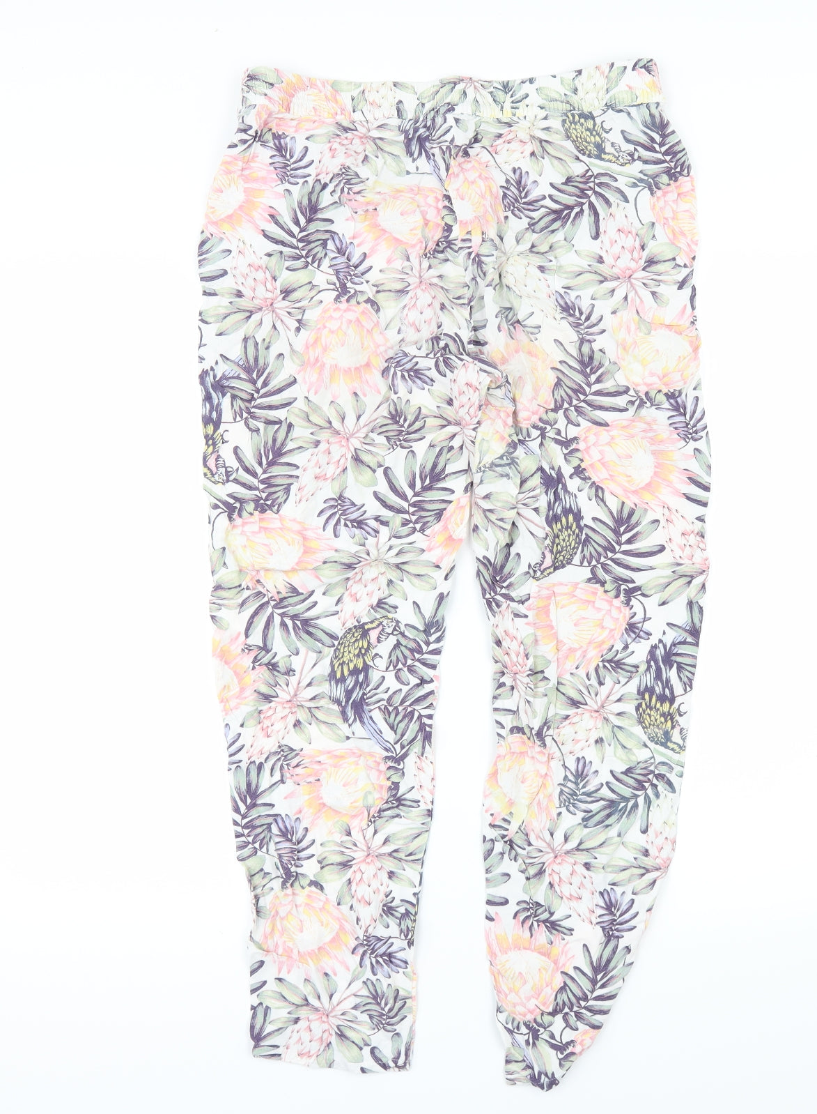 Divided by H&M Womens Multicoloured Floral  Trousers  Size 10 L29 in