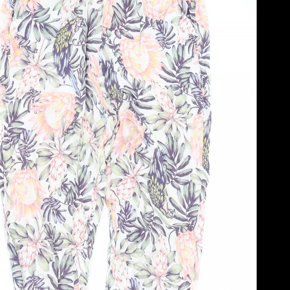 Divided by H&M Womens Multicoloured Floral  Trousers  Size 10 L29 in