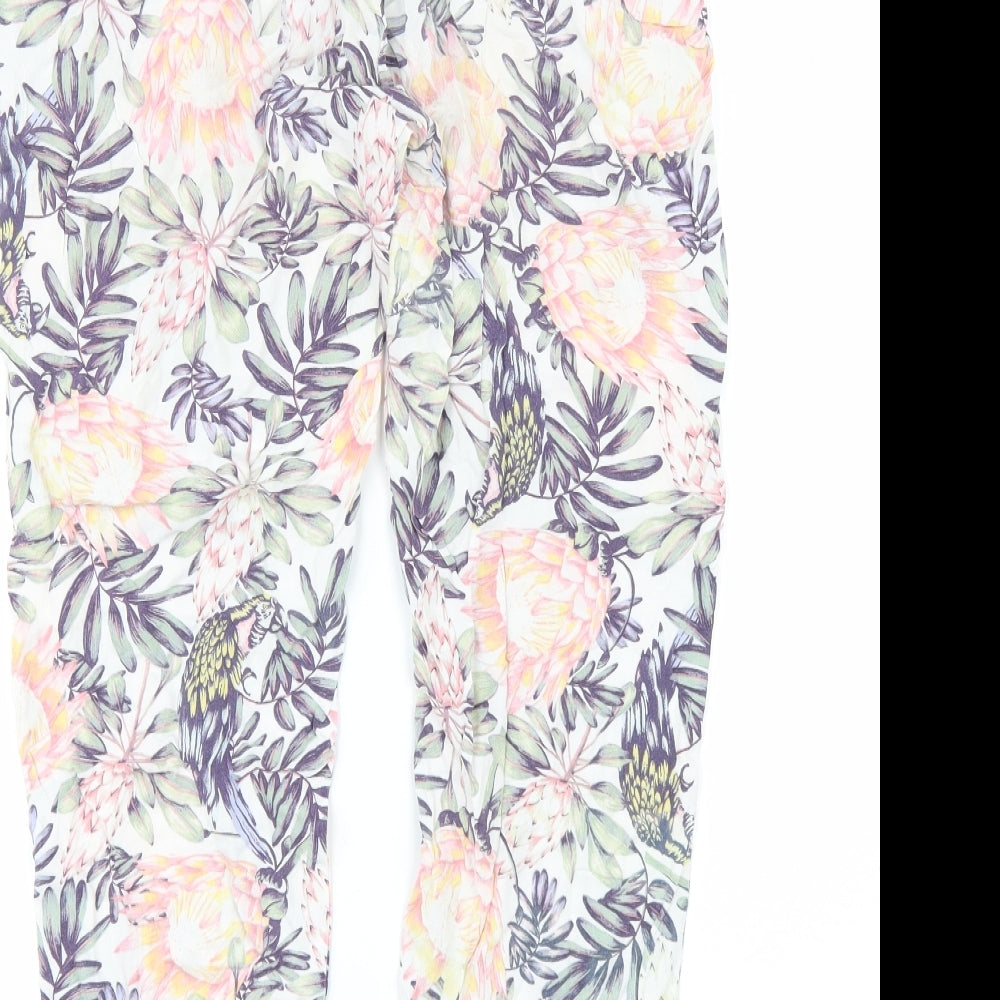 Divided by H&M Womens Multicoloured Floral  Trousers  Size 10 L29 in