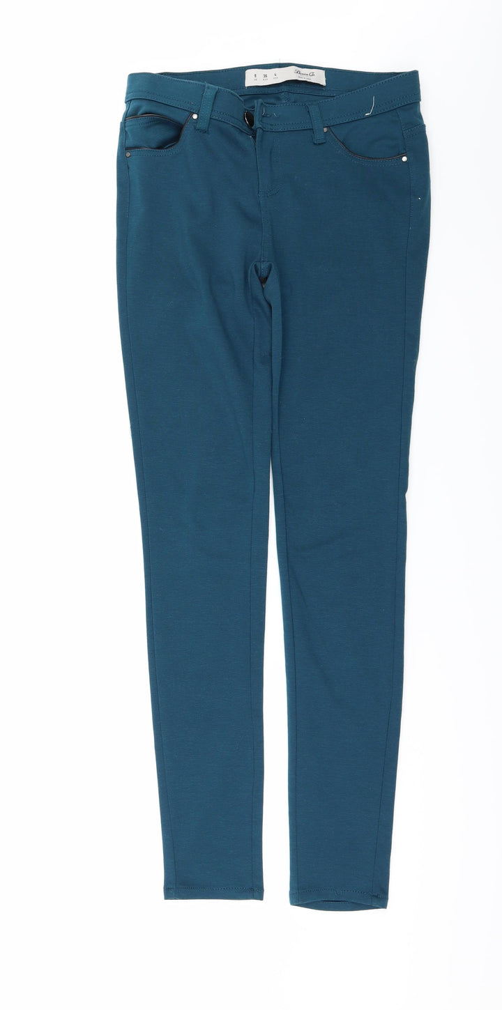 Denim & Co. Womens Blue Trousers Size 8 L31 in