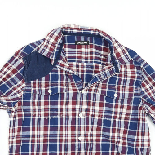 Goodsouls Mens Blue Check   Button-Up Size M