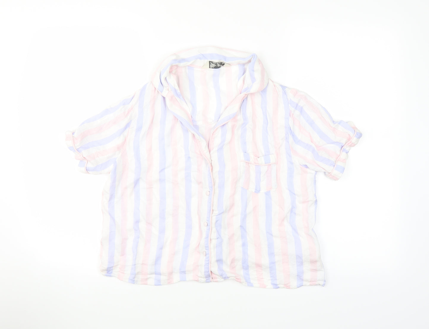 Primark Womens Pink Striped  Top Pyjama Top Size S