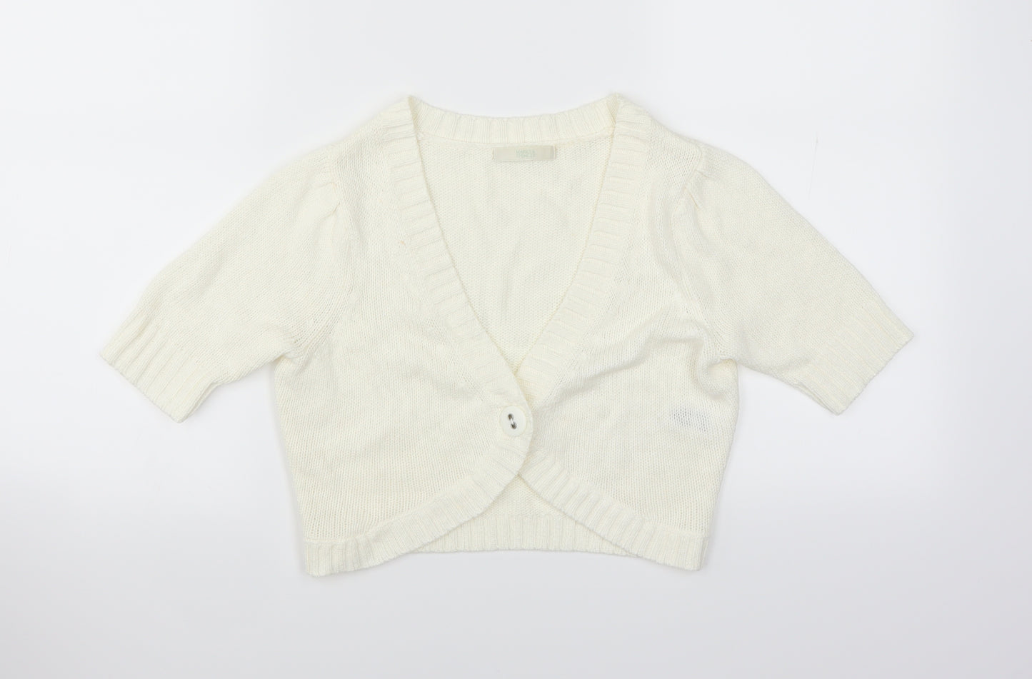 Marks and Spencer Womens White   Shrug Jumper Size 8