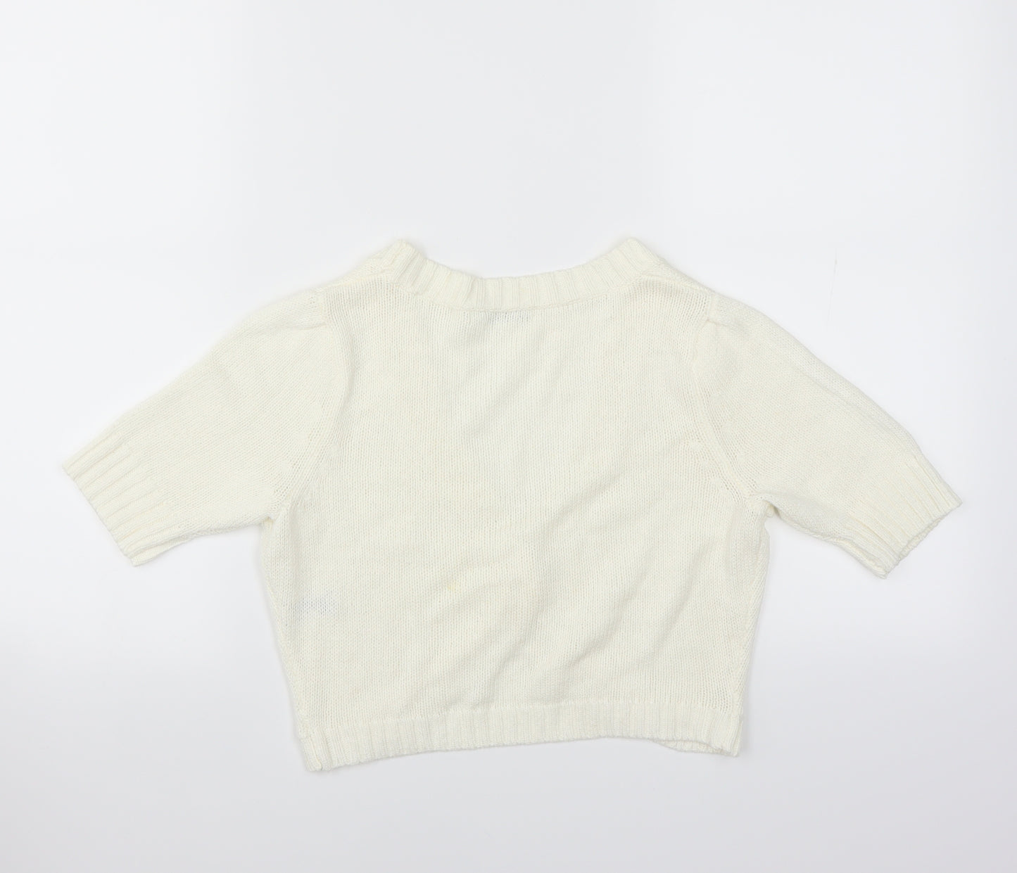 Marks and Spencer Womens White   Shrug Jumper Size 8