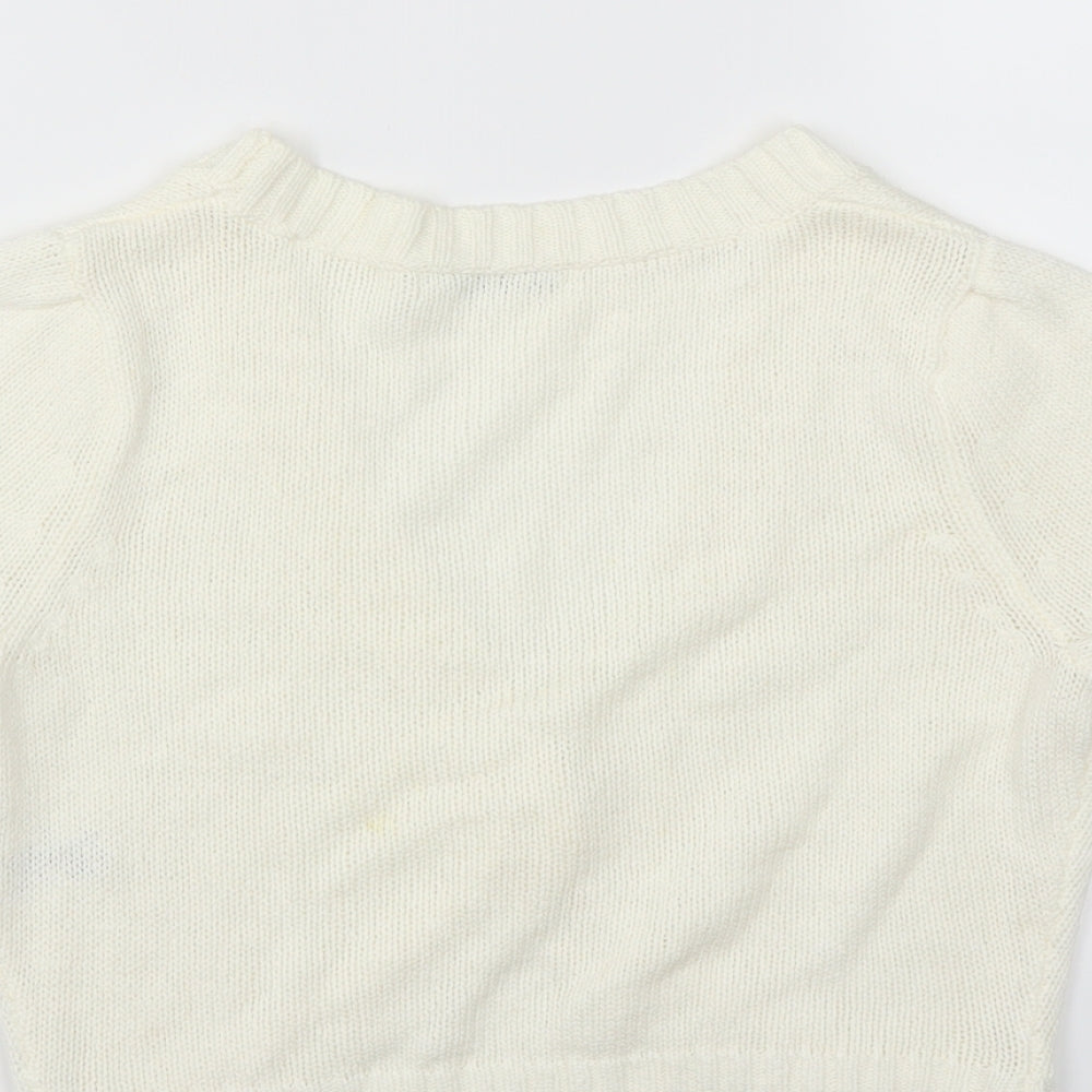 Marks and Spencer Womens White   Shrug Jumper Size 8