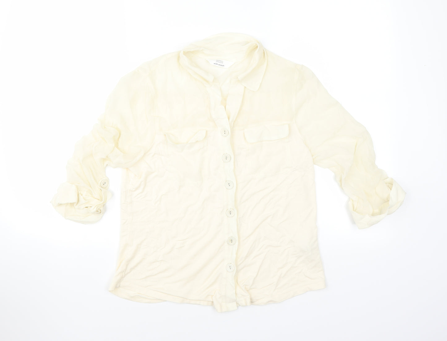 Marks and Spencer Womens Ivory   Basic Blouse Size 12
