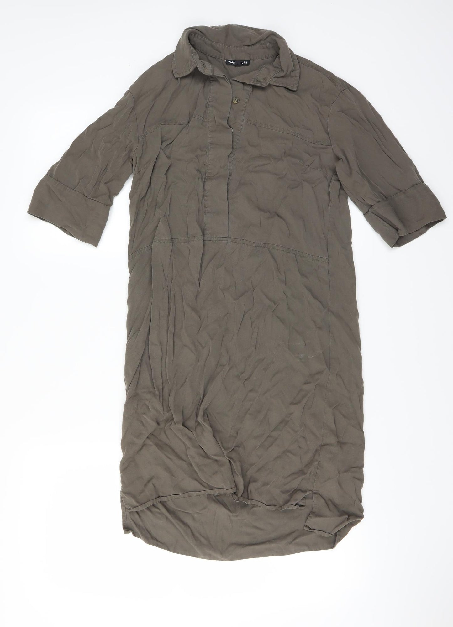 Warehouse Womens Green   Shirt Dress  Size 8