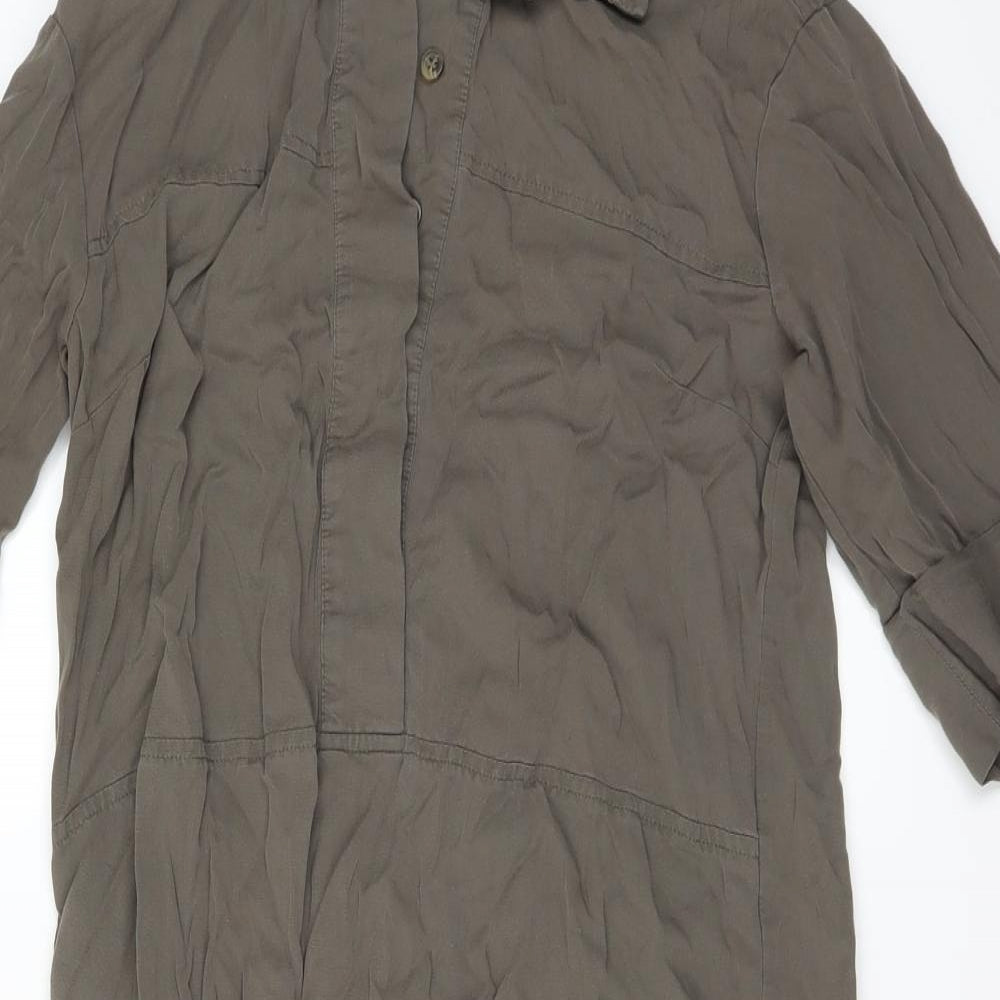 Warehouse Womens Green   Shirt Dress  Size 8