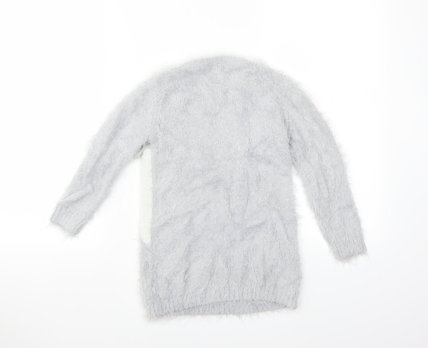 Primark Girls Grey   Pullover Jumper Size 5-6 Years  - unicorn