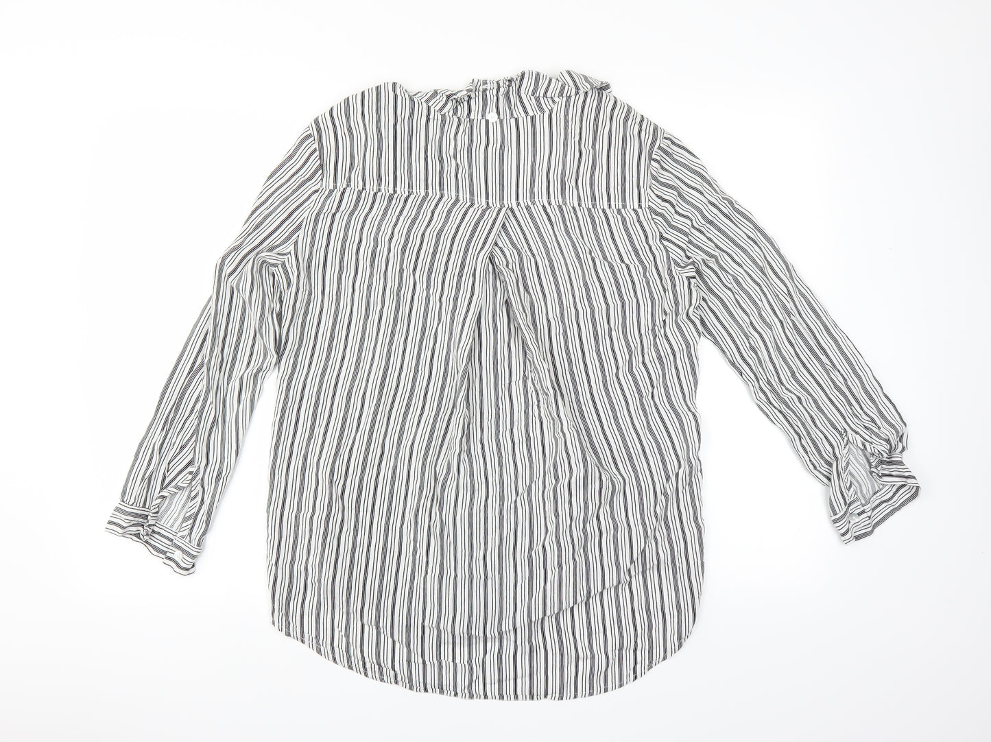 Just Living  Womens Black Striped  Basic Button-Up Size S