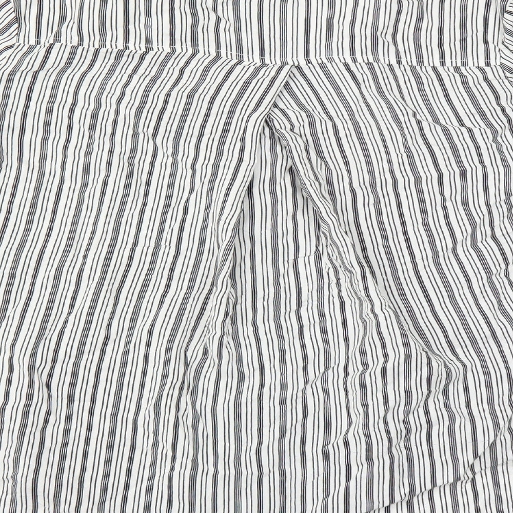Just Living  Womens Black Striped  Basic Button-Up Size S
