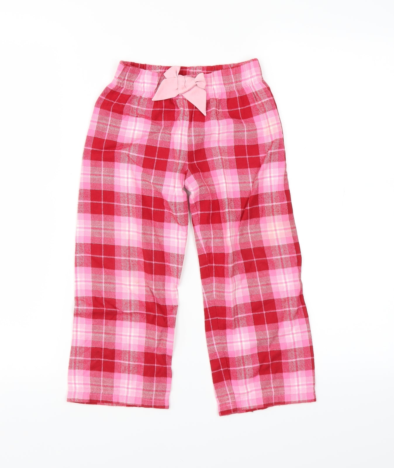 Marks and Spencer Girls Red Plaid   Pyjama Pants Size 4-5 Years