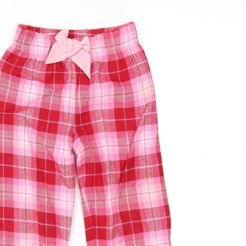 Marks and Spencer Girls Red Plaid   Pyjama Pants Size 4-5 Years