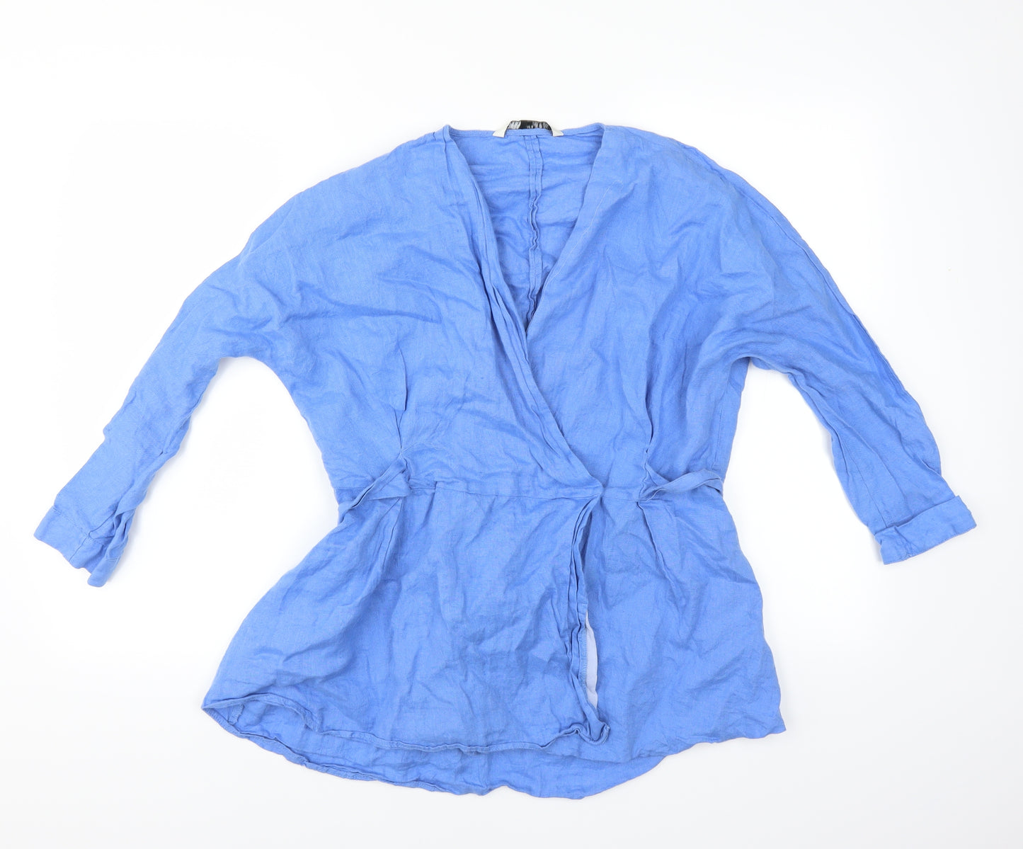Zara Womens Blue   Wrap Blouse Size L