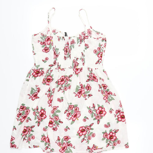 Divided by H&M Womens White Floral  Mini  Size 14