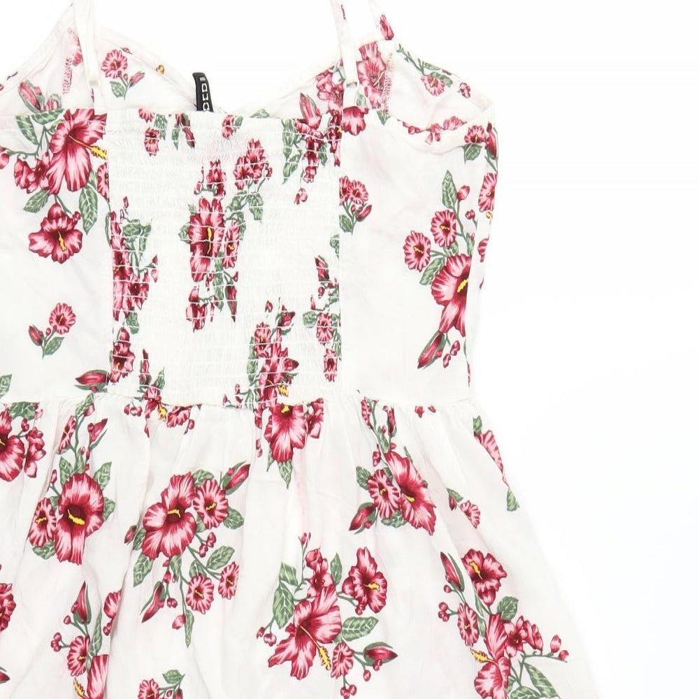 Divided by H&M Womens White Floral  Mini  Size 14