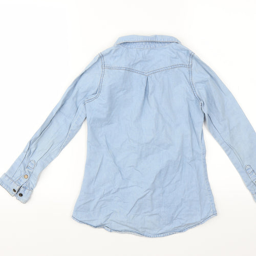 Miss Evie Girls Blue   Basic Button-Up Size 8-9 Years