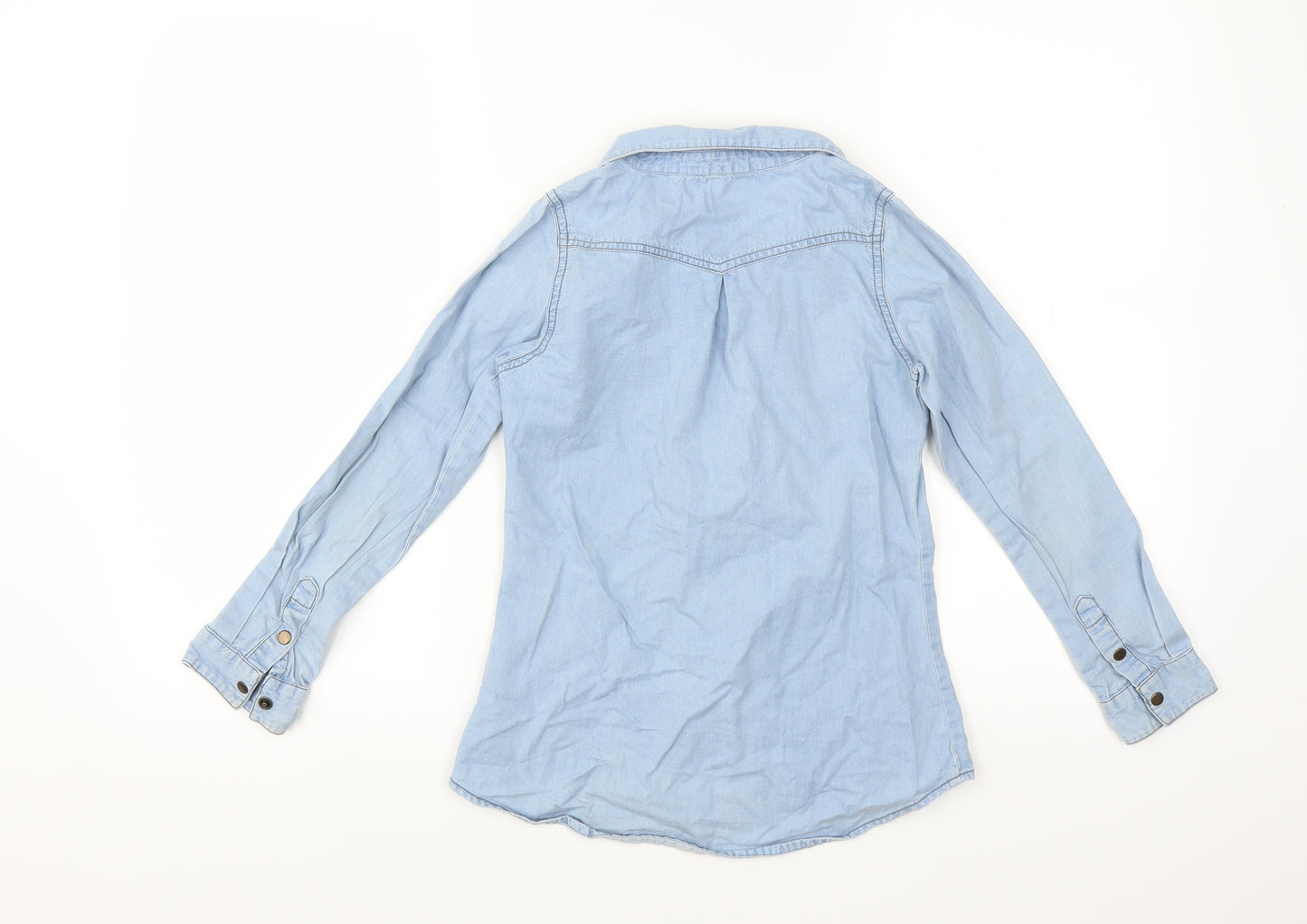 Miss Evie Girls Blue   Basic Button-Up Size 8-9 Years