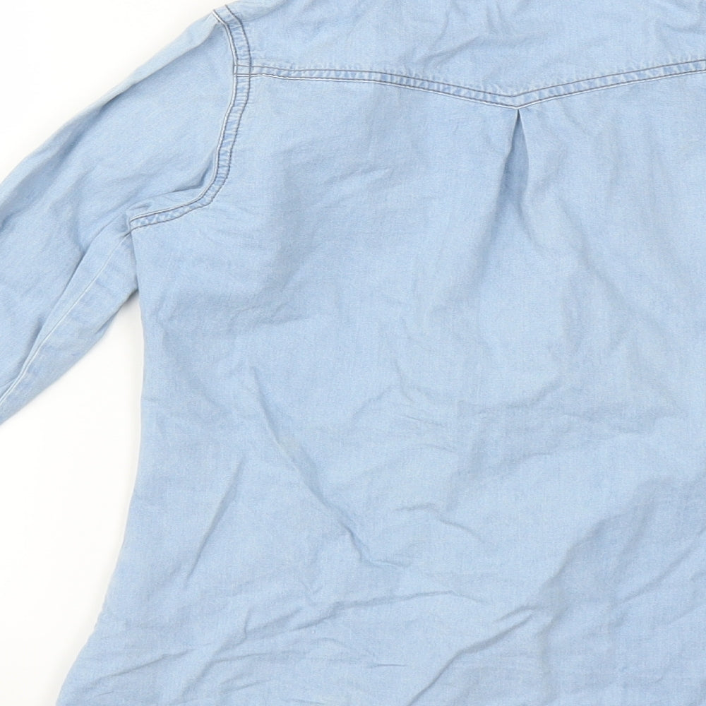 Miss Evie Girls Blue   Basic Button-Up Size 8-9 Years
