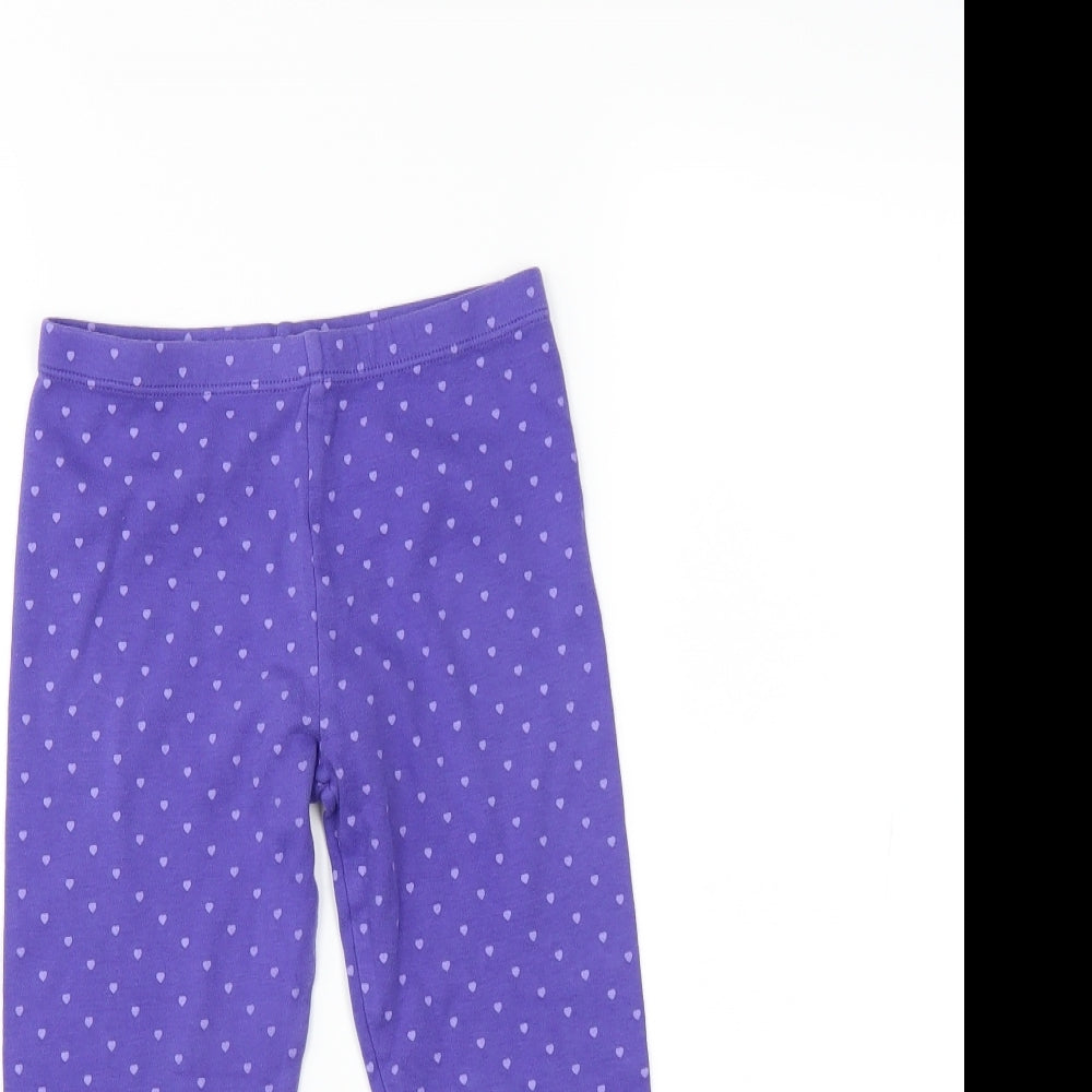Miniclub Girls Purple    Pyjama Pants Size 5-6 Years  - heart pattern