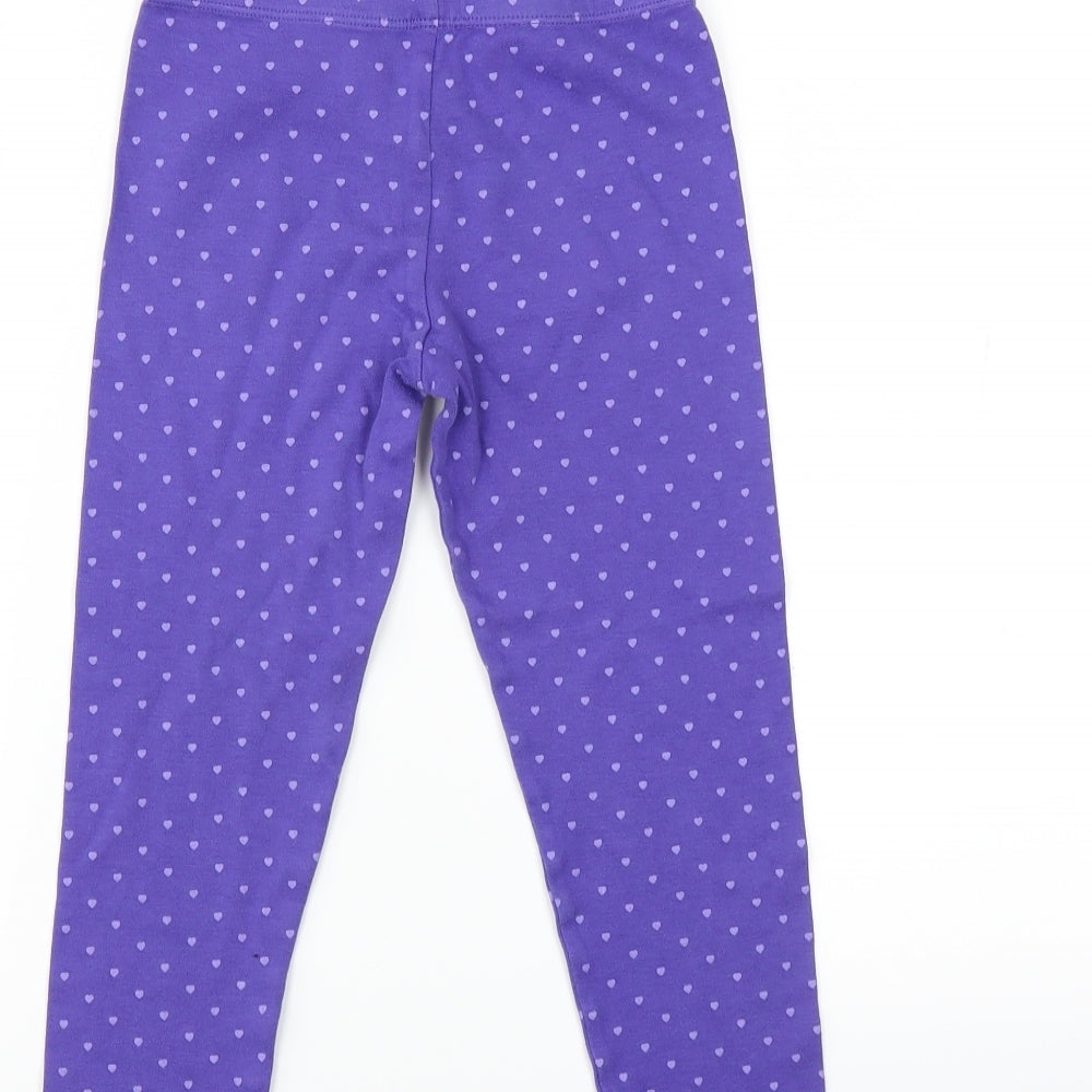 Miniclub Girls Purple    Pyjama Pants Size 5-6 Years  - heart pattern