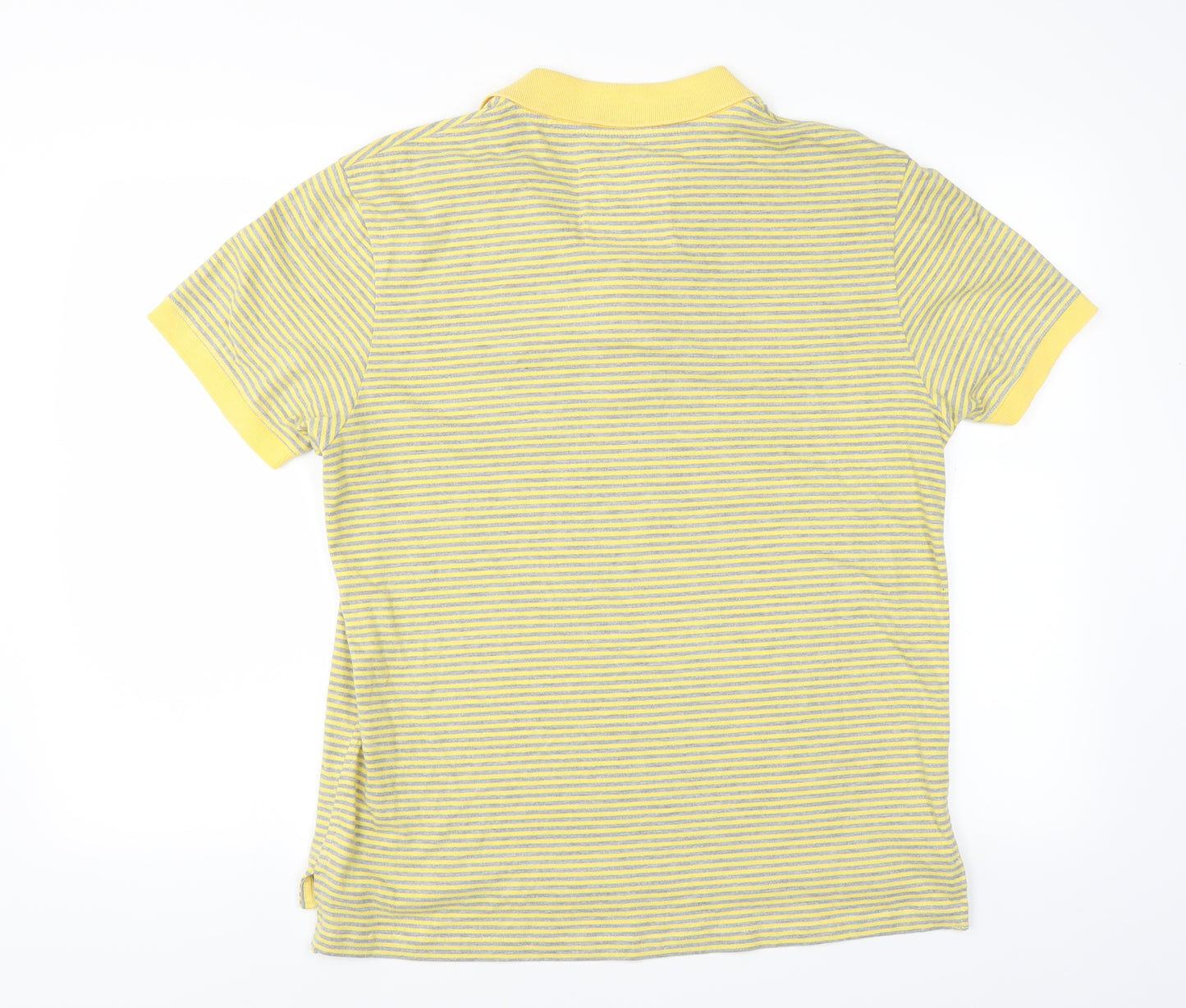 Jack Wills Mens Yellow Striped   Polo Size L