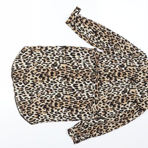 River Island Girls Brown Animal Print  Shirt Dress  Size 8 Years