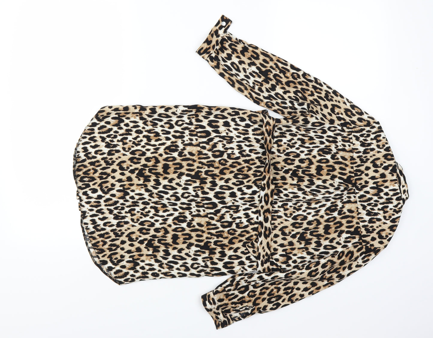 River Island Girls Brown Animal Print  Shirt Dress  Size 8 Years