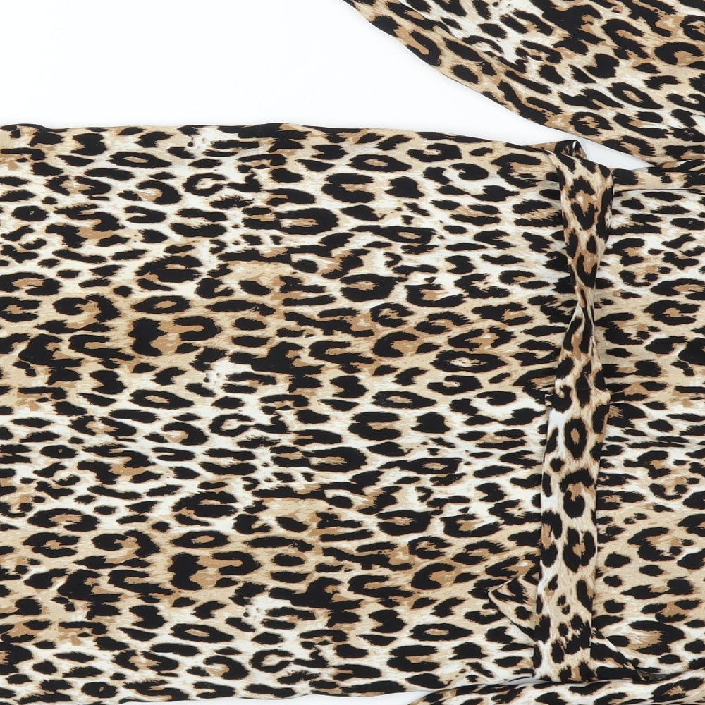 River Island Girls Brown Animal Print  Shirt Dress  Size 8 Years