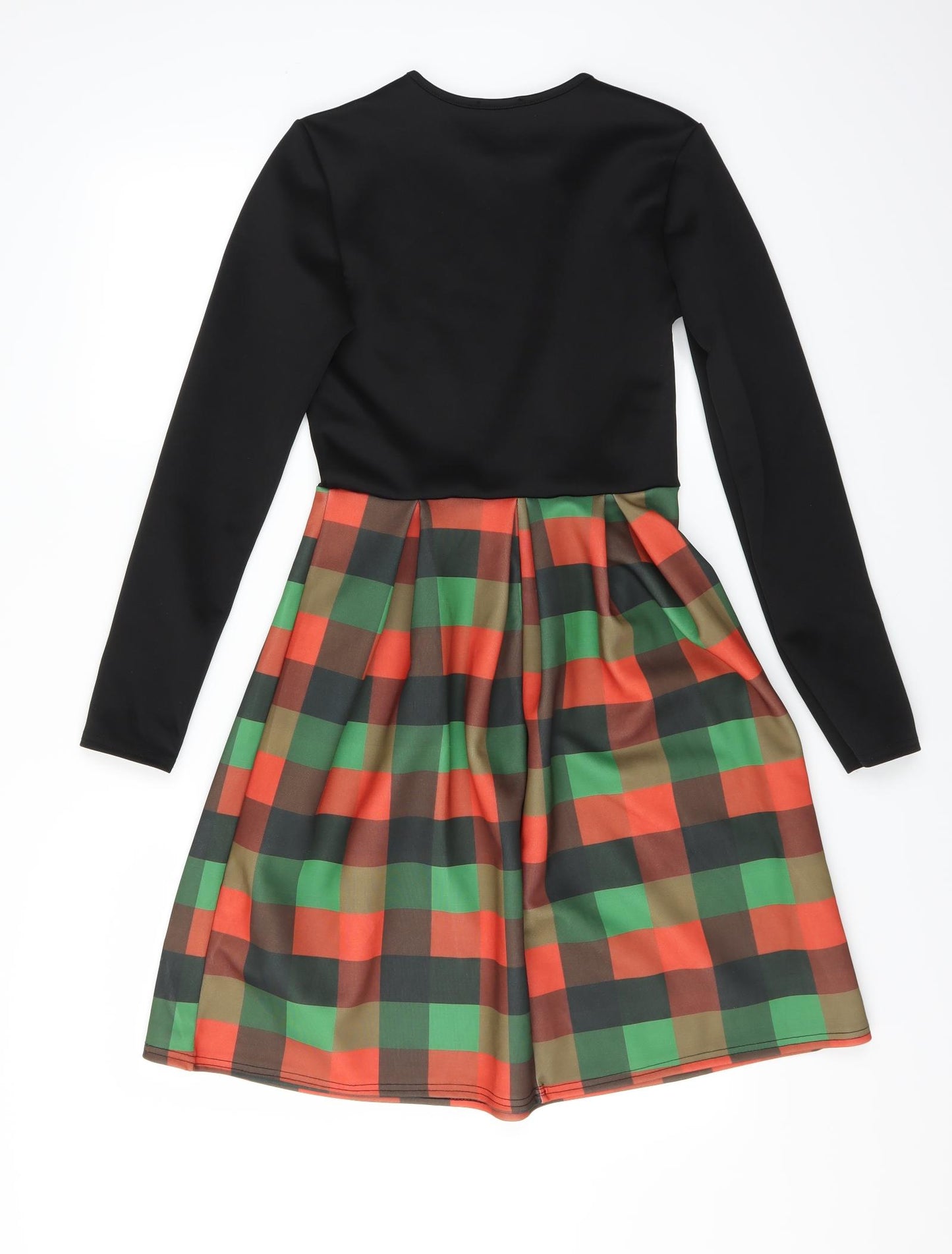 Want That Trend Womens Black Check  Fit & Flare  Size 8