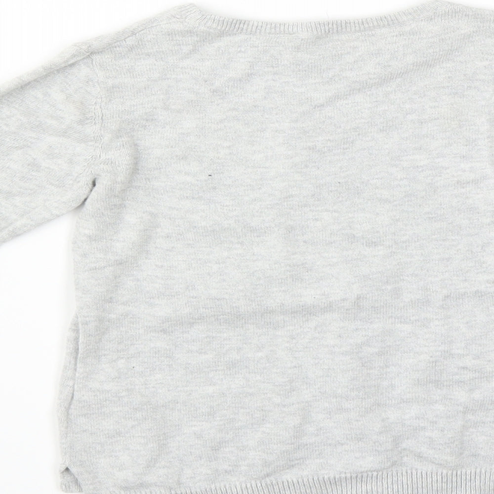 H&M Girls Grey   Pullover Jumper Size 4-5 Years