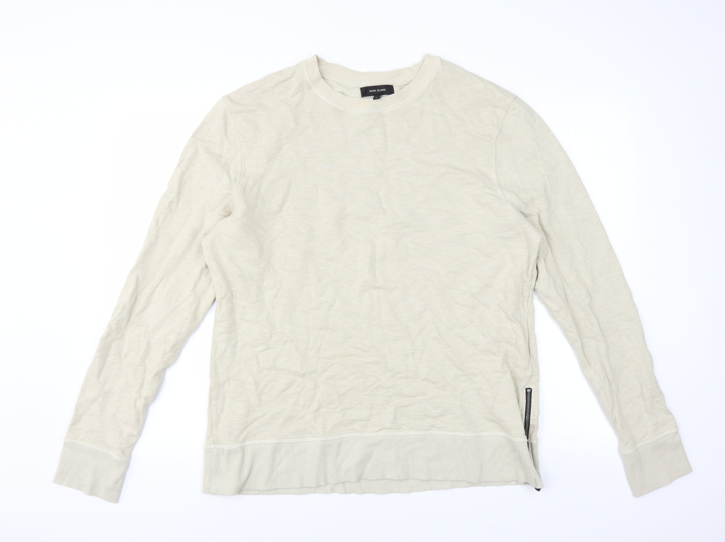 River Island Mens Beige   Pullover Sweatshirt Size L
