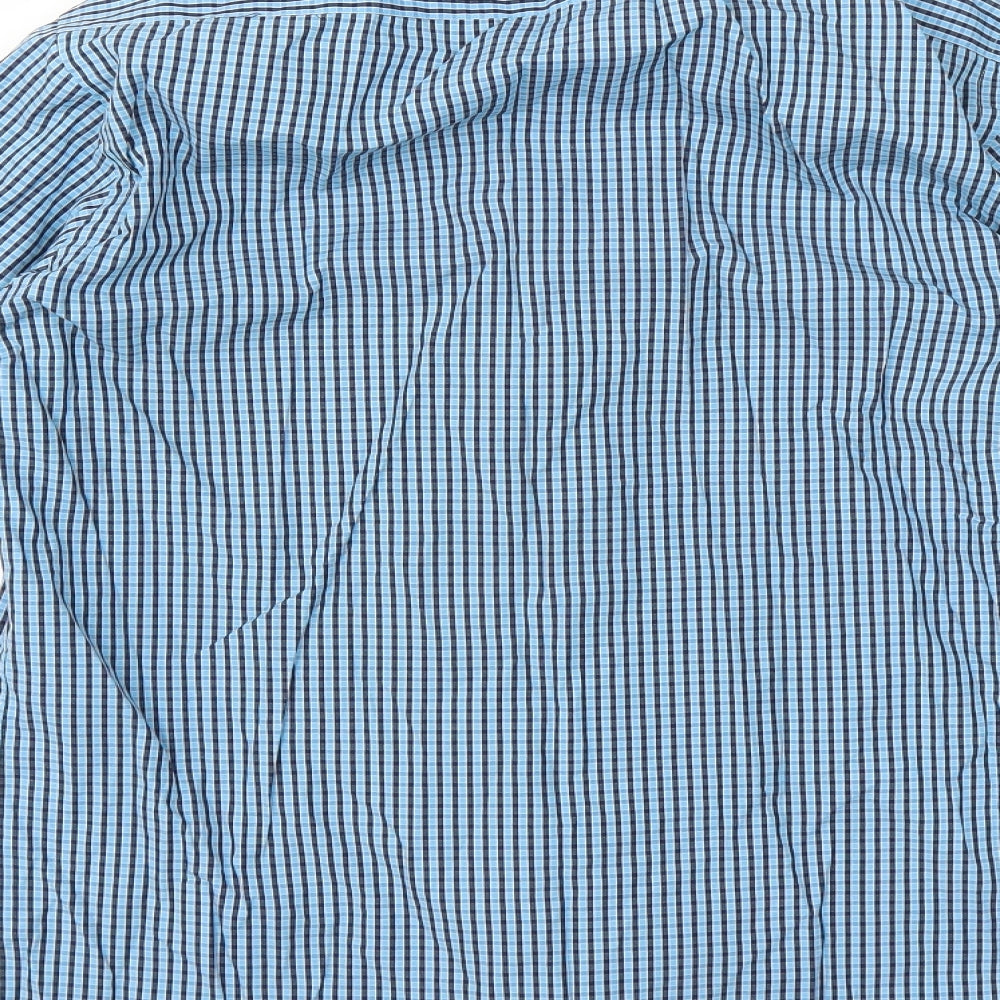 Westside Mens Blue Check   Dress Shirt Size 40