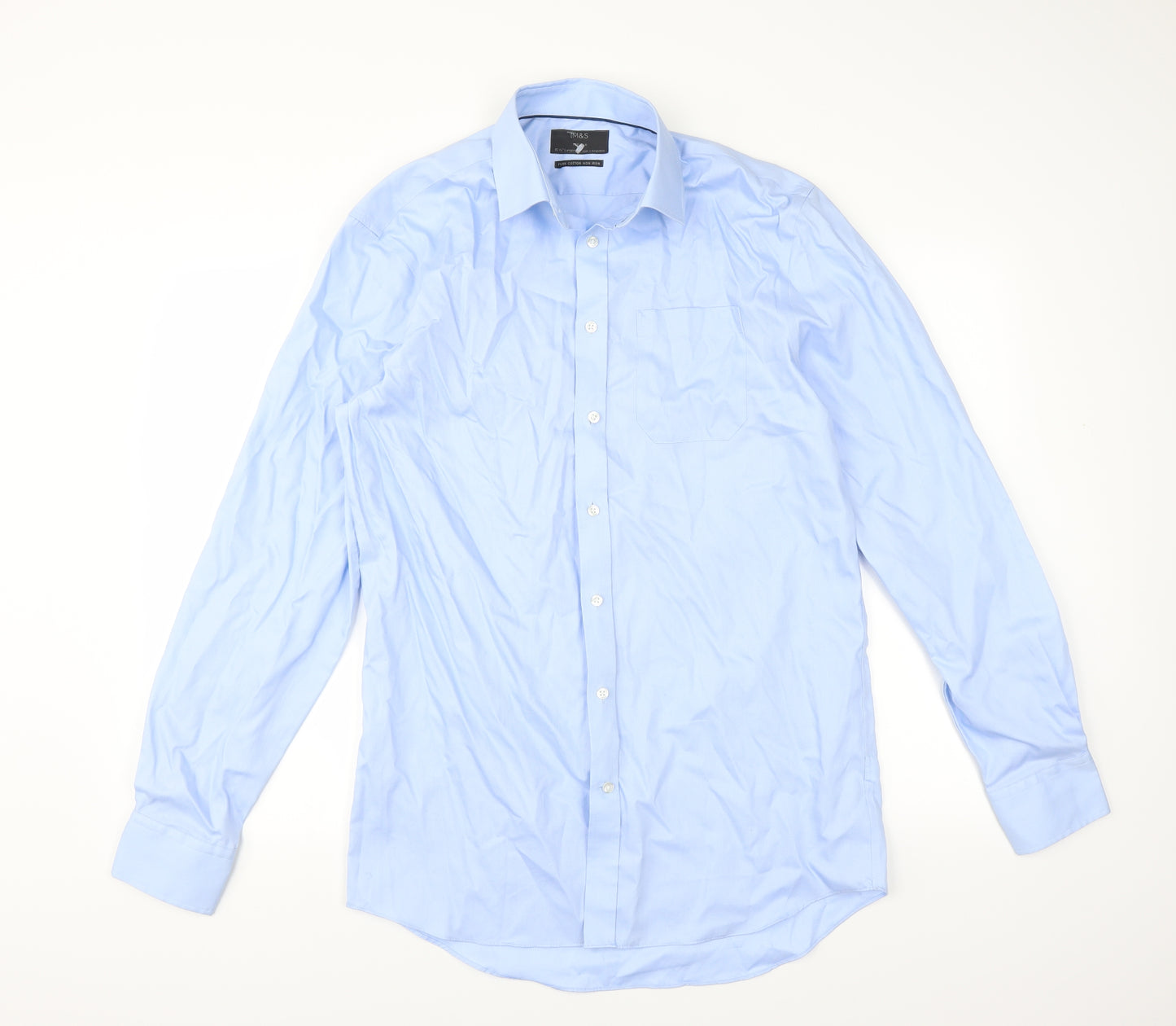 Marks and Spencer Mens Blue    Dress Shirt Size 15.5