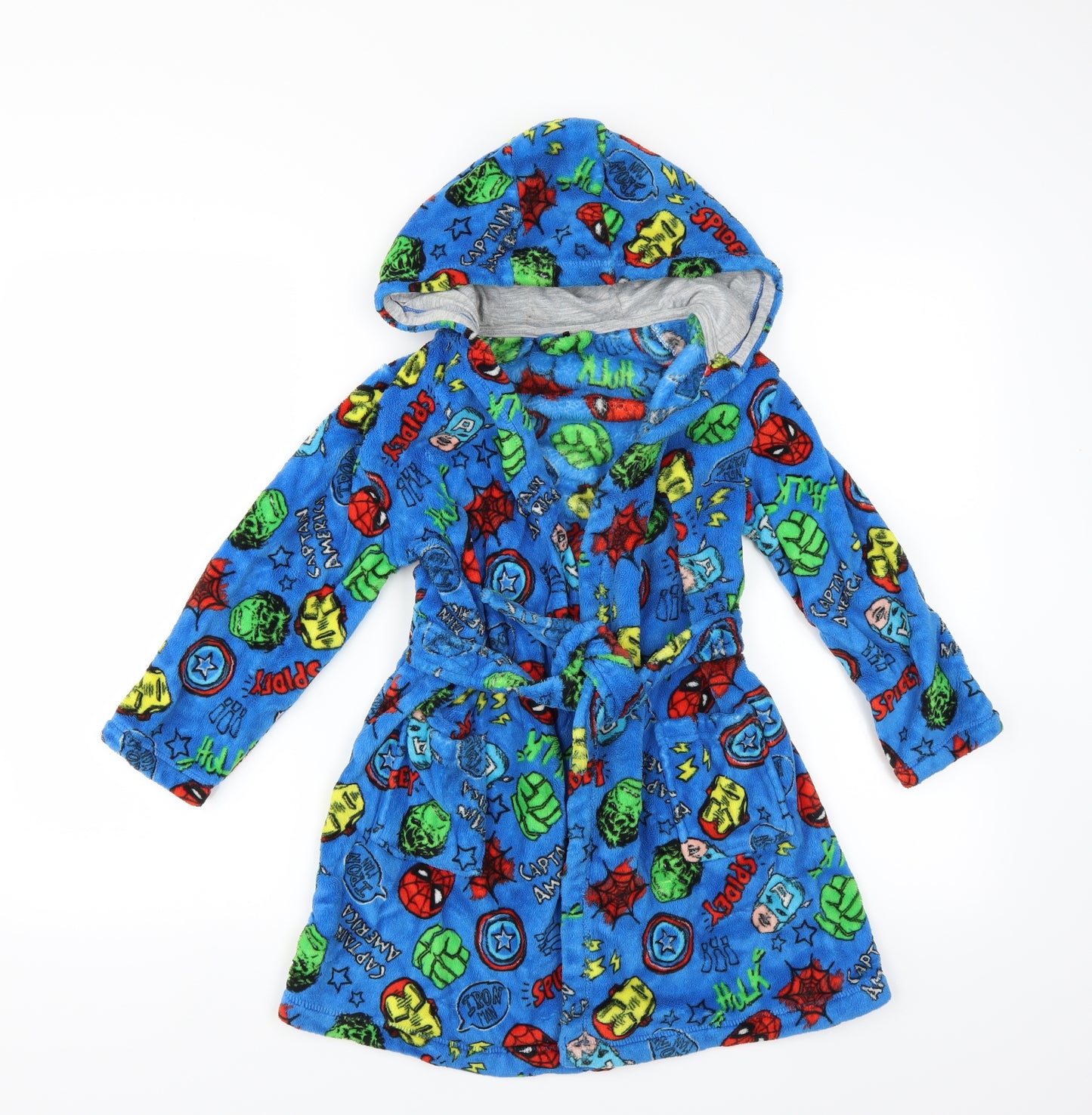George Boys Blue Solid   Robe Size 6-7 Years  - marvel comics