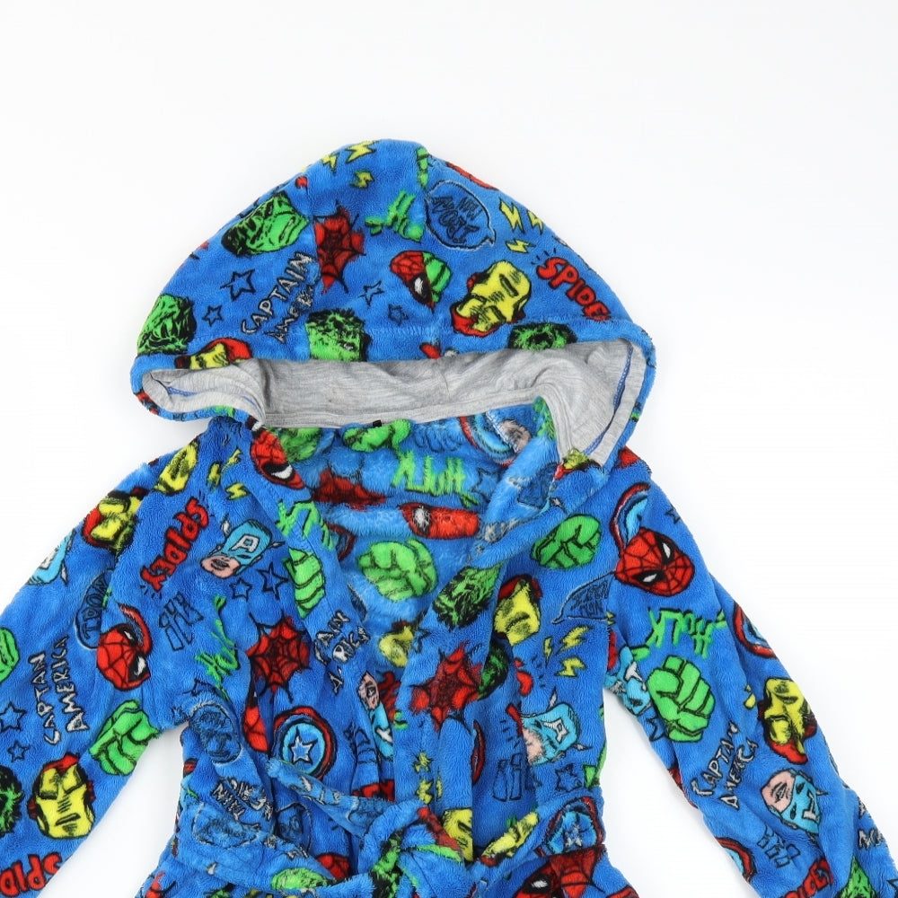 George Boys Blue Solid   Robe Size 6-7 Years  - marvel comics
