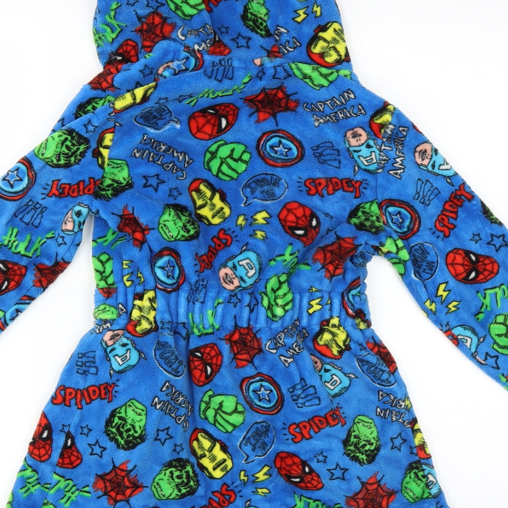 George Boys Blue Solid   Robe Size 6-7 Years  - marvel comics