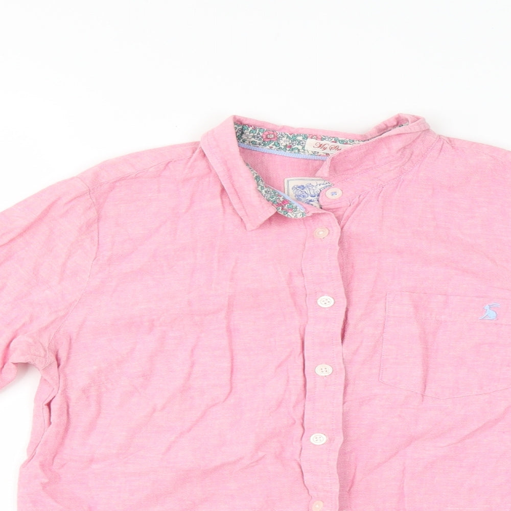 Joules Womens Pink   Basic Button-Up Size 8