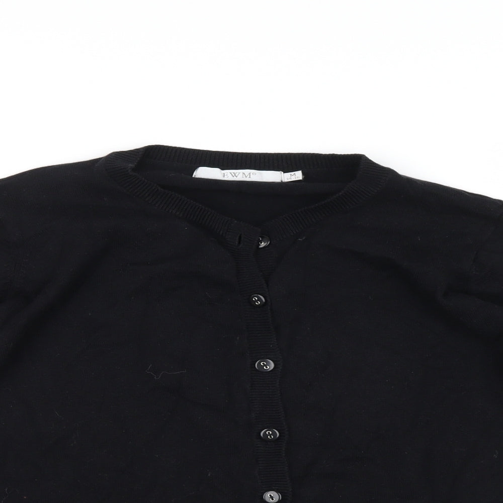 EWM Womens Black  Knit Cardigan Jumper Size M