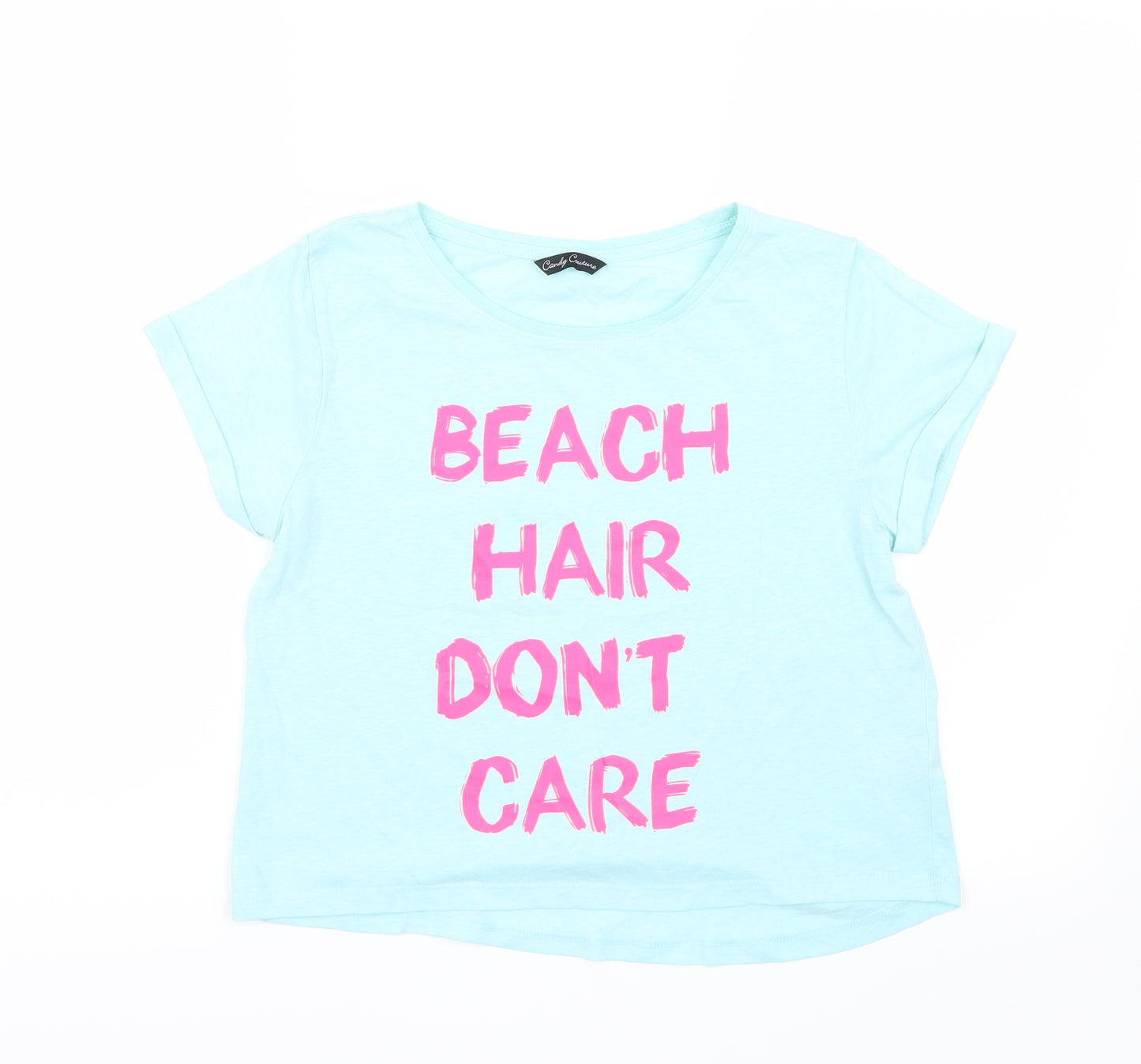 Candy Couture Girls Blue   Basic T-Shirt Size 14 Years