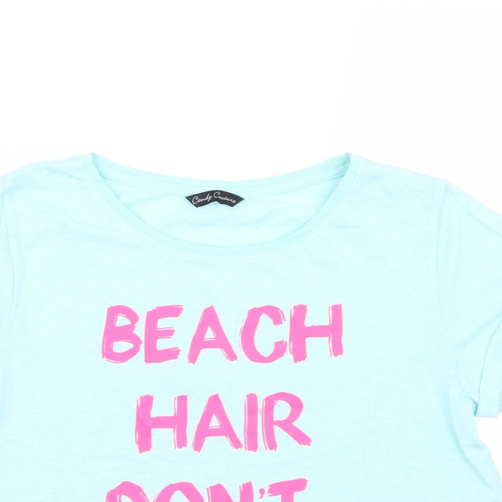 Candy Couture Girls Blue   Basic T-Shirt Size 14 Years