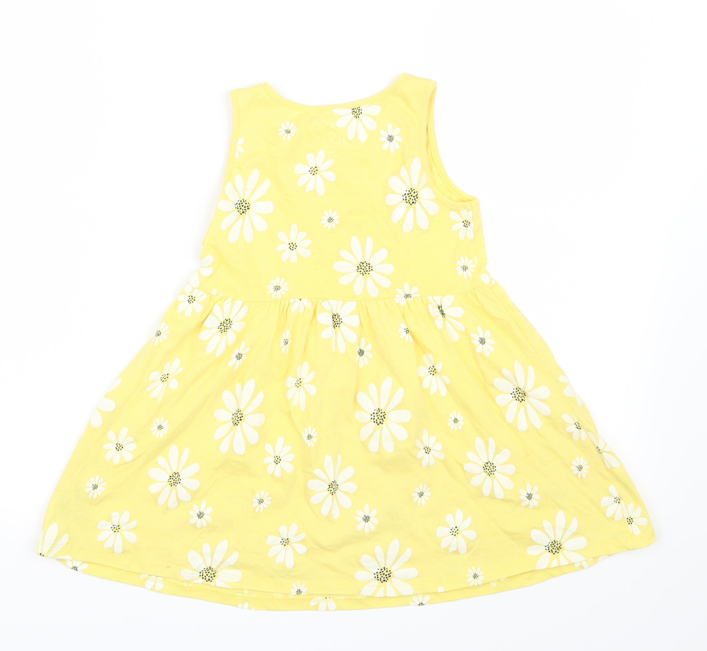 F&F Girls Yellow Floral  Shirt Dress  Size 5-6 Years