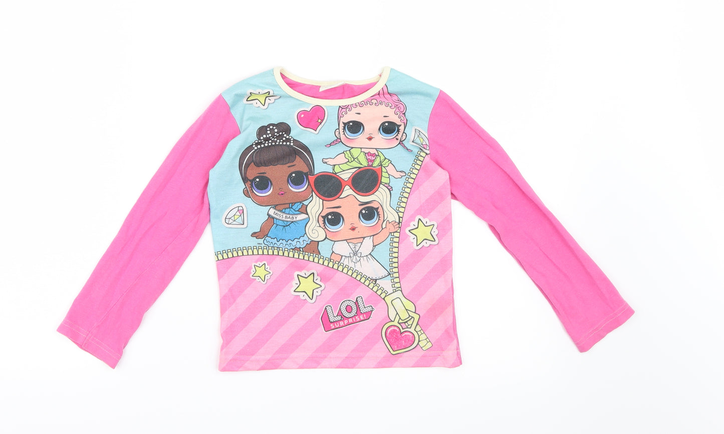 LOL Surprise Girls Pink Geometric  Top Pyjama Top Size 4-5 Years