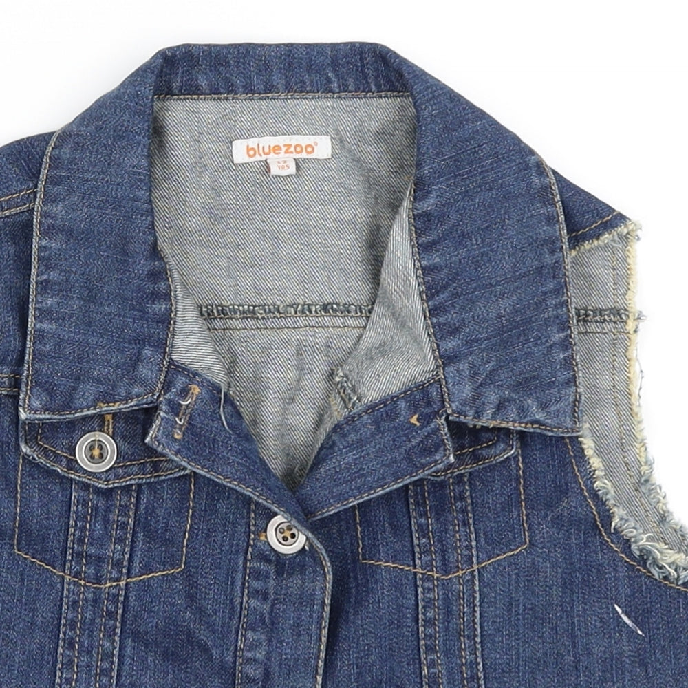Bluezoo Girls Blue  Denim Gilet Jacket Size 12 Years